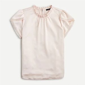 NWT J Crew Tulip-Sleeve Ruffleneck Top